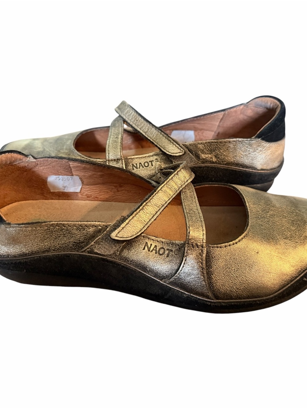 Naot Mary Jane Flats in Metallic Olive - Picture 5 of 7